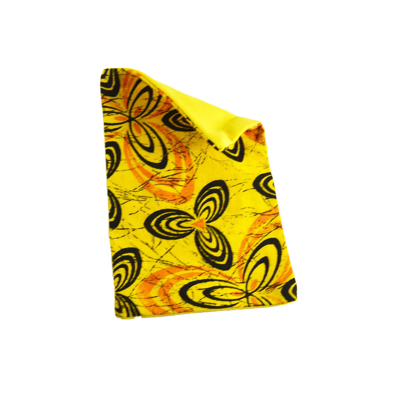 Bow Tie And Pocket Square Set- Yellow Shweshwe