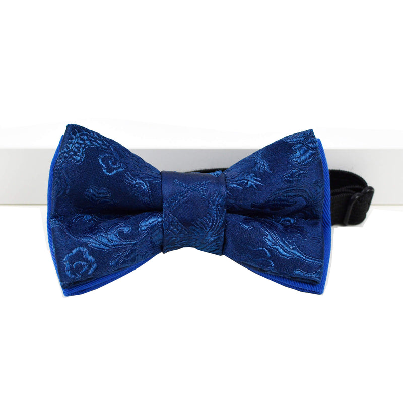 floral navy blue baby boy toddler and teen bow tie made by Coo-Mon