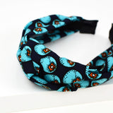 Knot Headband + Mask - Navy Blue And Turquoise