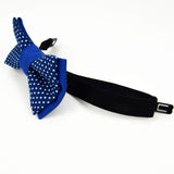 Father And Son Bow Ties - Navy Blue Tiny White Polka Dot Shweshwe