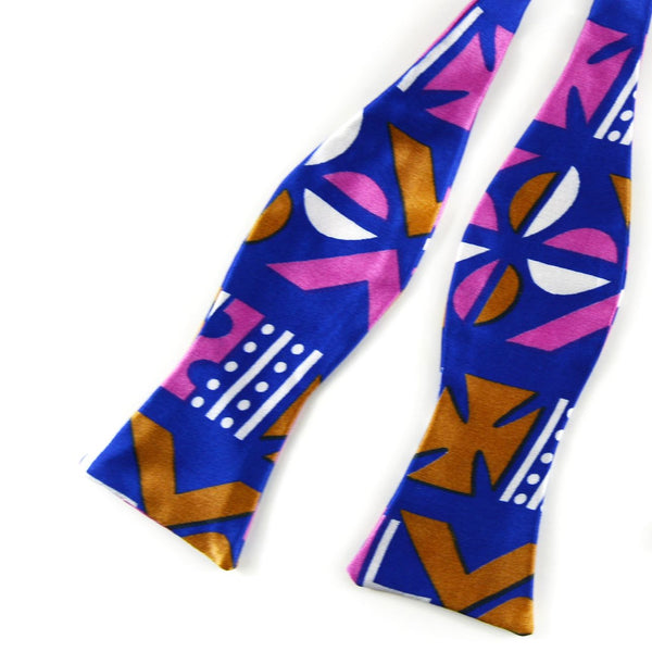 Self Tie Bow Tie - Blue Purple Silk Satin