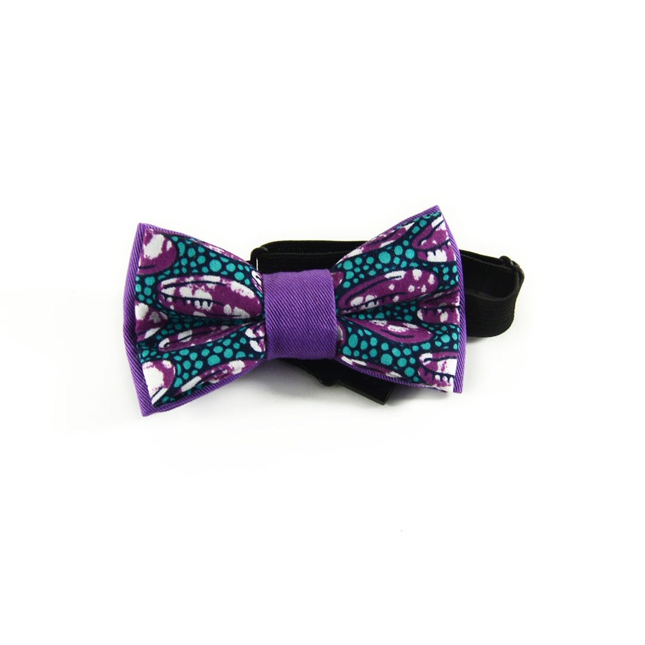 Boy Bow Tie - Purple Cowrie African Print