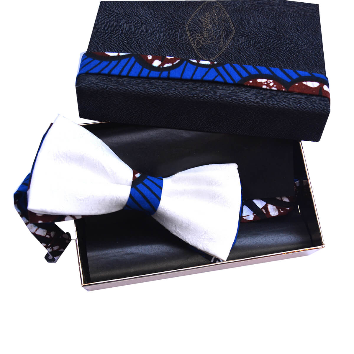 Nœud Papillon Blanc - Jacquard Et Pagne Wax