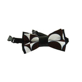 Boy Bow Tie And Suspenders - Brown & White Polka Dot African Print