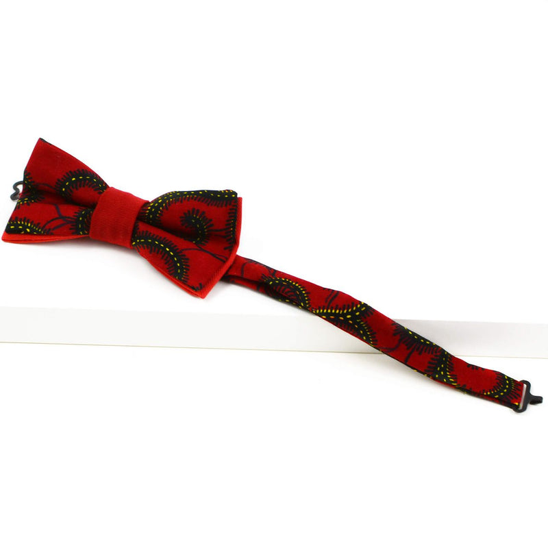 Father And Son Bow Ties - Red & Black African Print