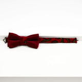 Burgundy Bow Tie - Velvet And African Print