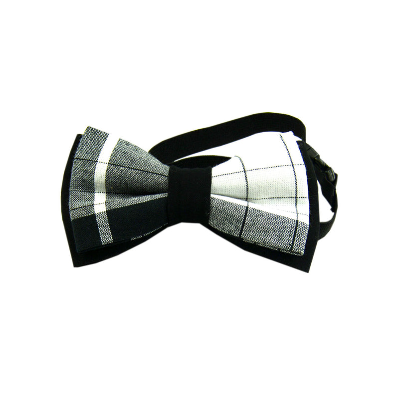 Boy Bow Tie - Black And White Plaid Madras
