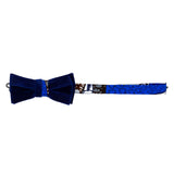 Navy Blue Bow Tie - Velvet And African Print