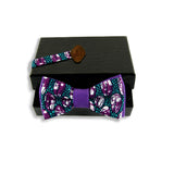 Purple Bow Tie - Cowrie Shell Ankara Print