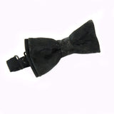 Black Flower Bow Tie-Chinese Brocade