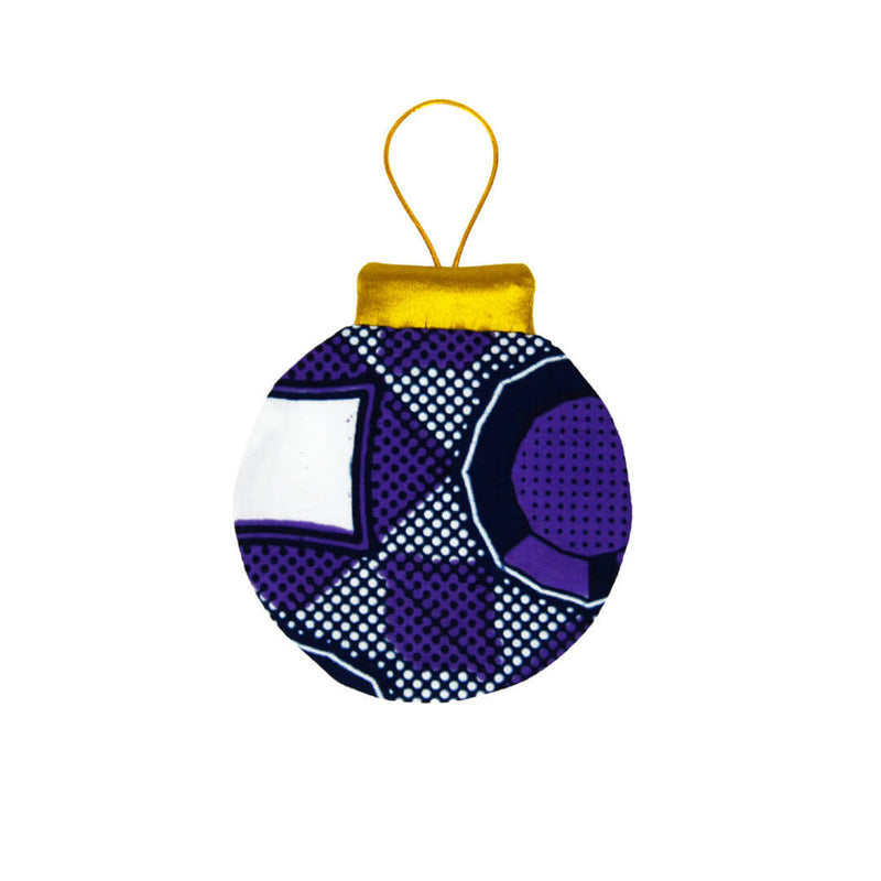 Round Christmas ornament to hang - Purple, White and Black