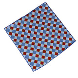 blue red white cotton plaid pocket square