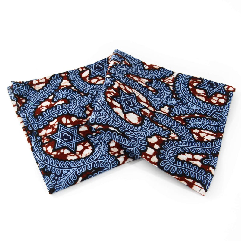Pocket Square - Blue And Gray African Print