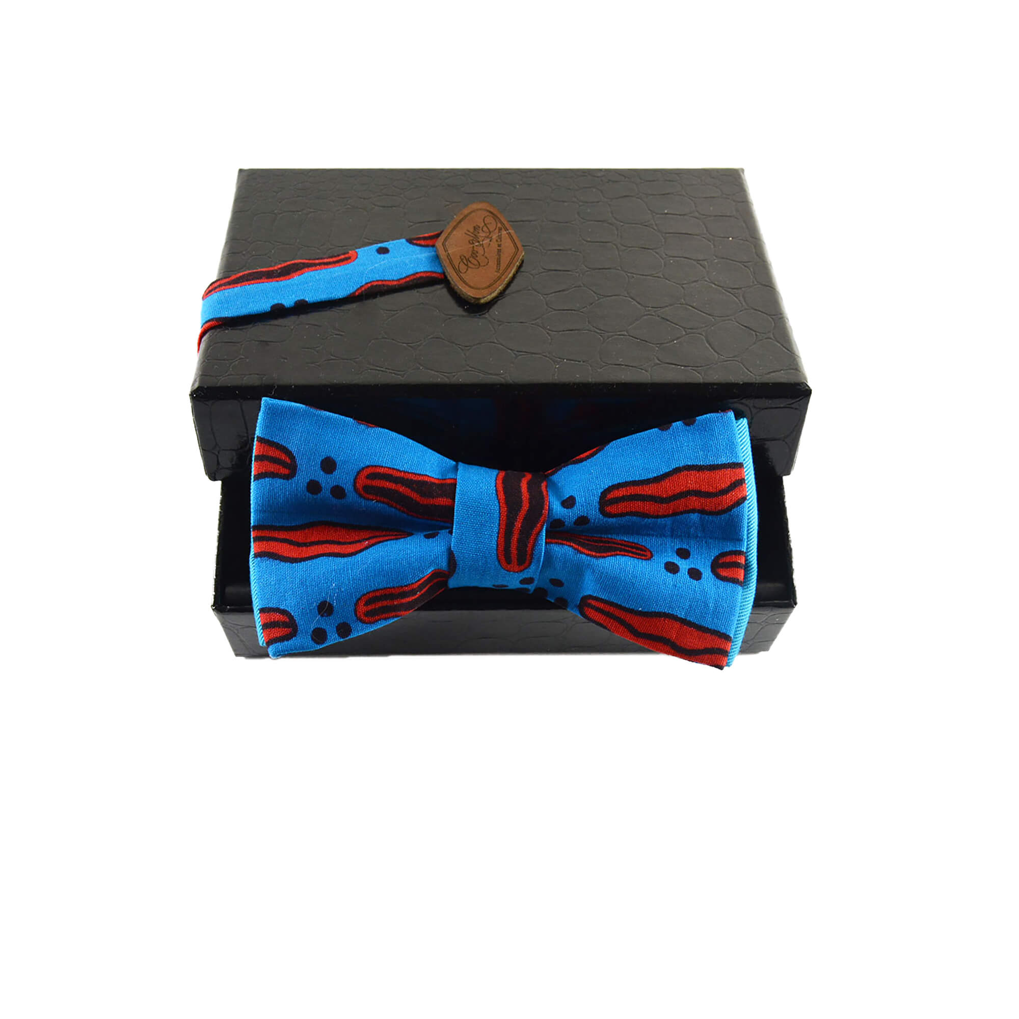 Blue Red Bow Tie- Kiss Pattern