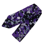 purple black with white dot african print batik tie headband