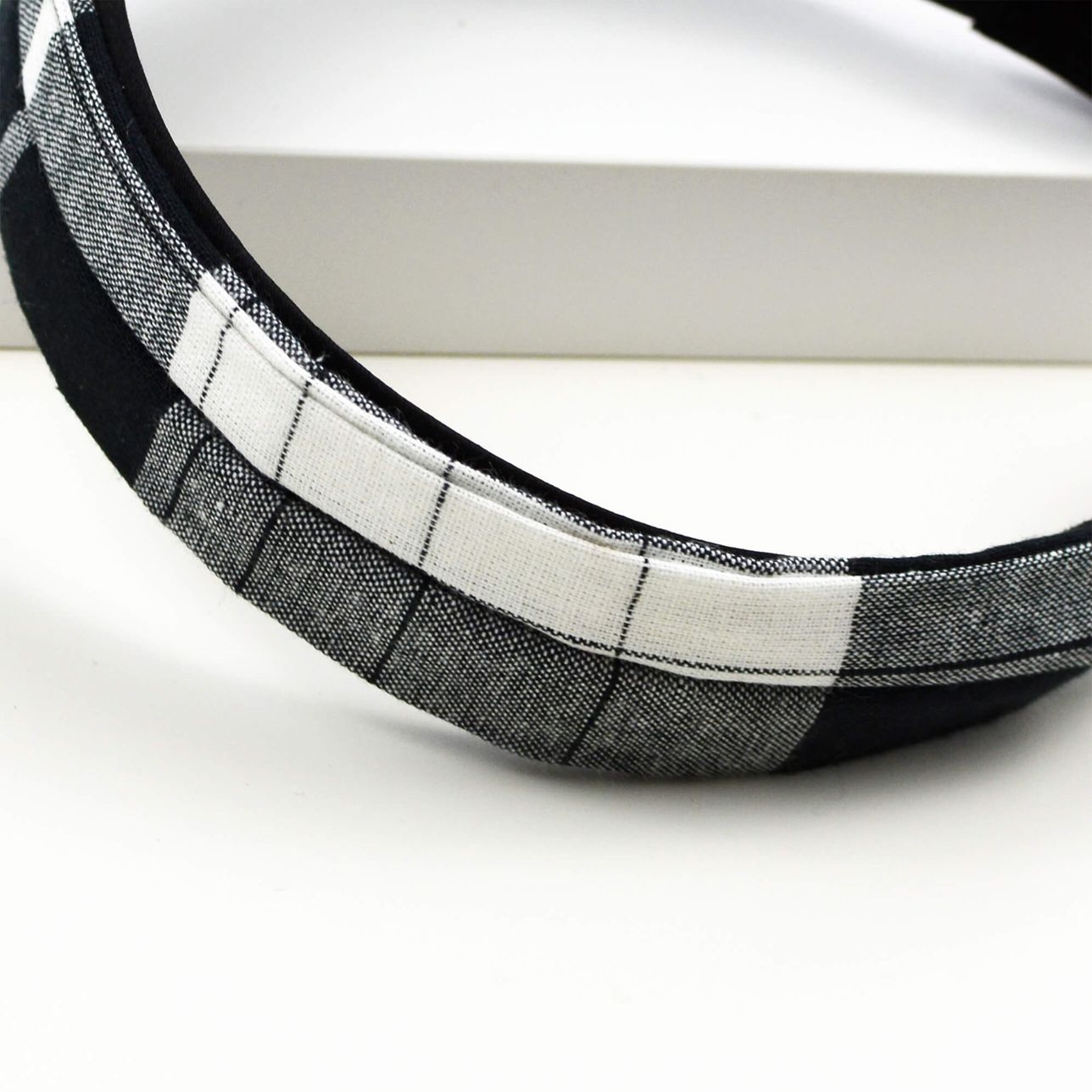 Serre-Tête - Carreaux Noir Et Blanc Madras