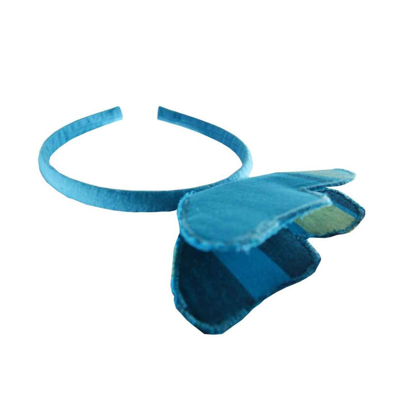 Serre-Tête Papillon - Bleu Madras