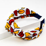Knot Headband - White, Yellow & Red Leaves