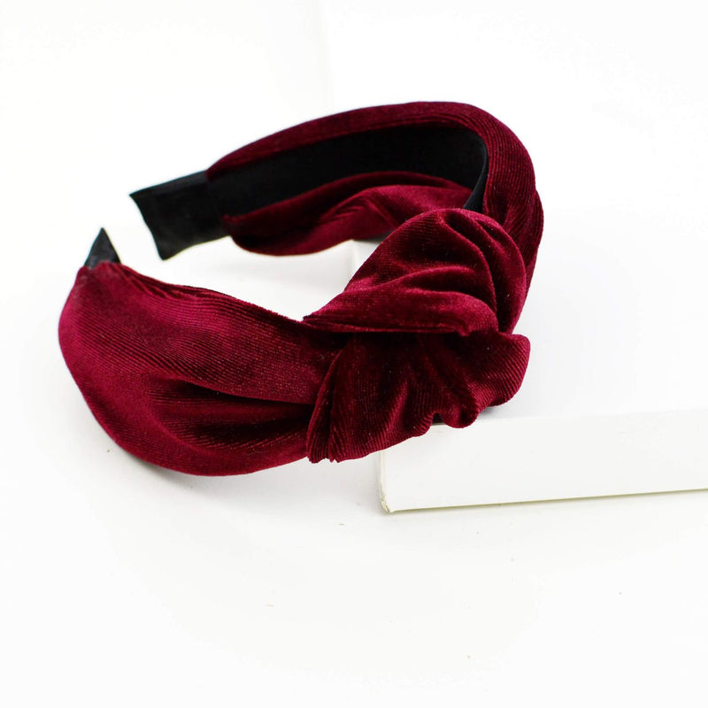 Knot Headband And Scrunchie Set - Red Velvet