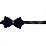 Blue Diamond Point Bow Tie-Denim