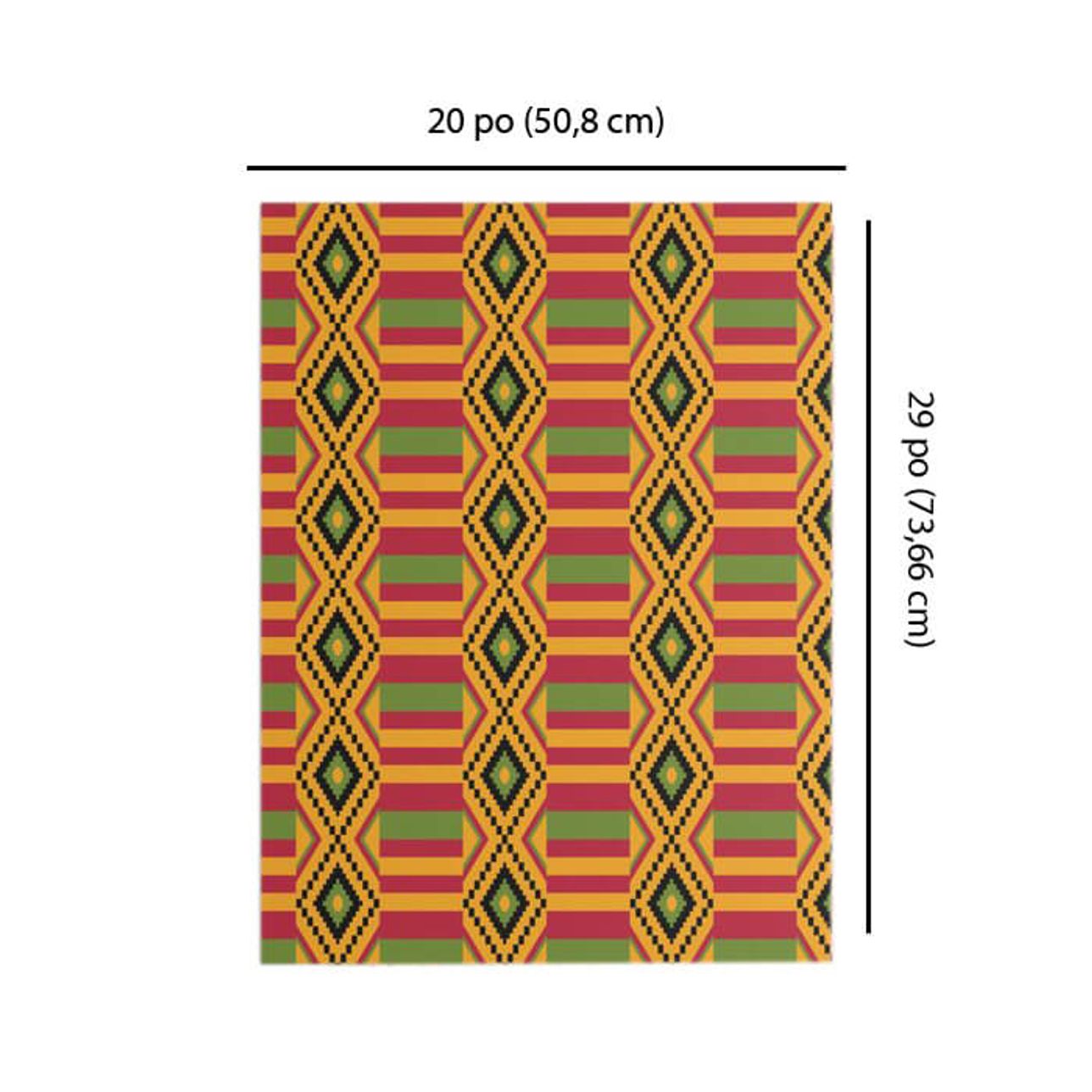 Papier Cadeau - Kente Rouge Jaune Vert