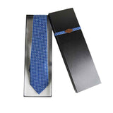 Necktie - Blue Indigo Circled White Polka Dot