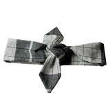 Tie Headband - Black And White Madras