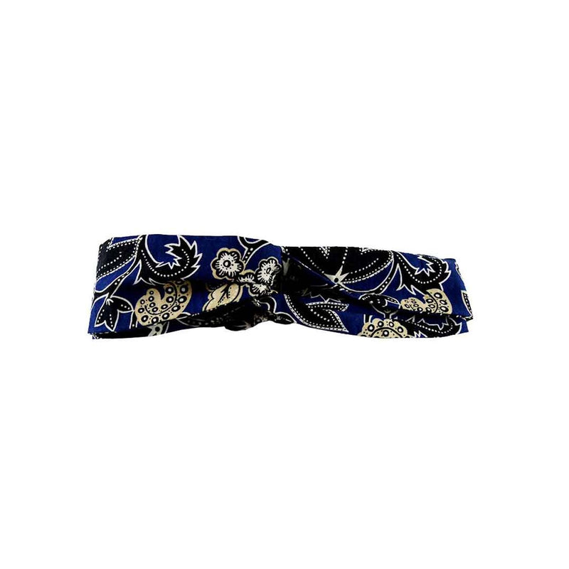 Criss Cross Headband - Navy Blue Floral Recycled Fabric