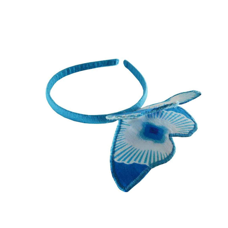 Serre-Tête Papillon - Bleu Pagne Wax