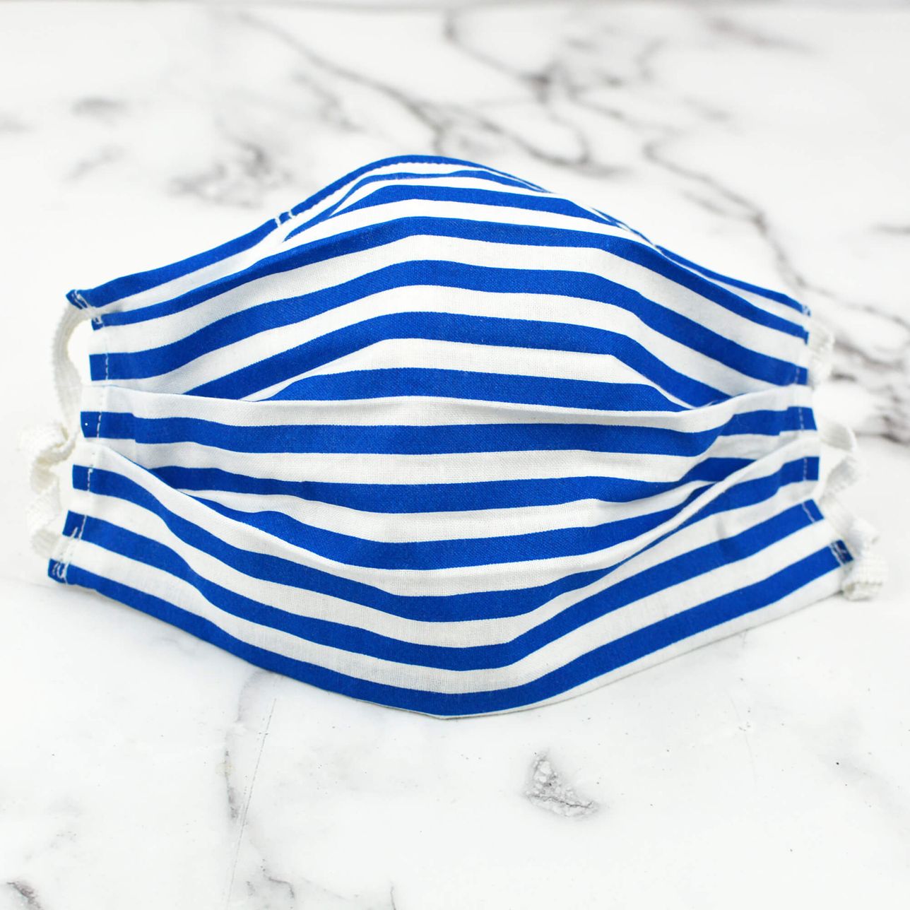 White Blue Stripes Cloth Face Mask