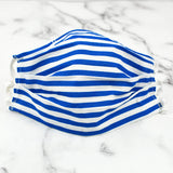 White Blue Stripes Cloth Face Mask