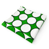 Handkerchief - Green And White Polka Dots African Print
