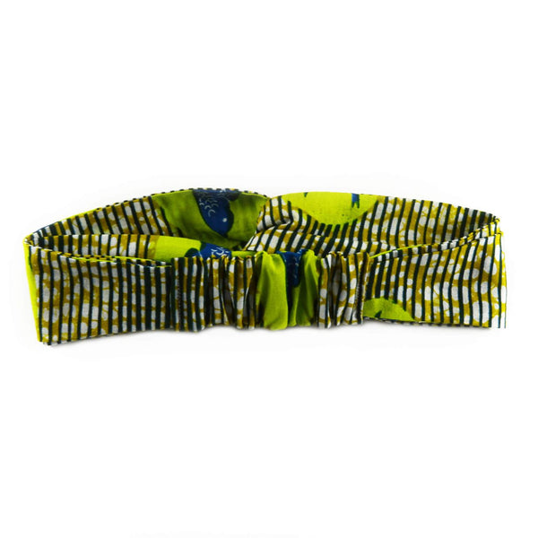 Top Knot Headband - Green African Print