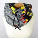 Gros Cache-cou Tube À Cordon En Tricot Gris - Réversible