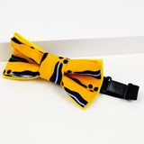 yellow patterned child boy bow tie made in Quebec, Canada