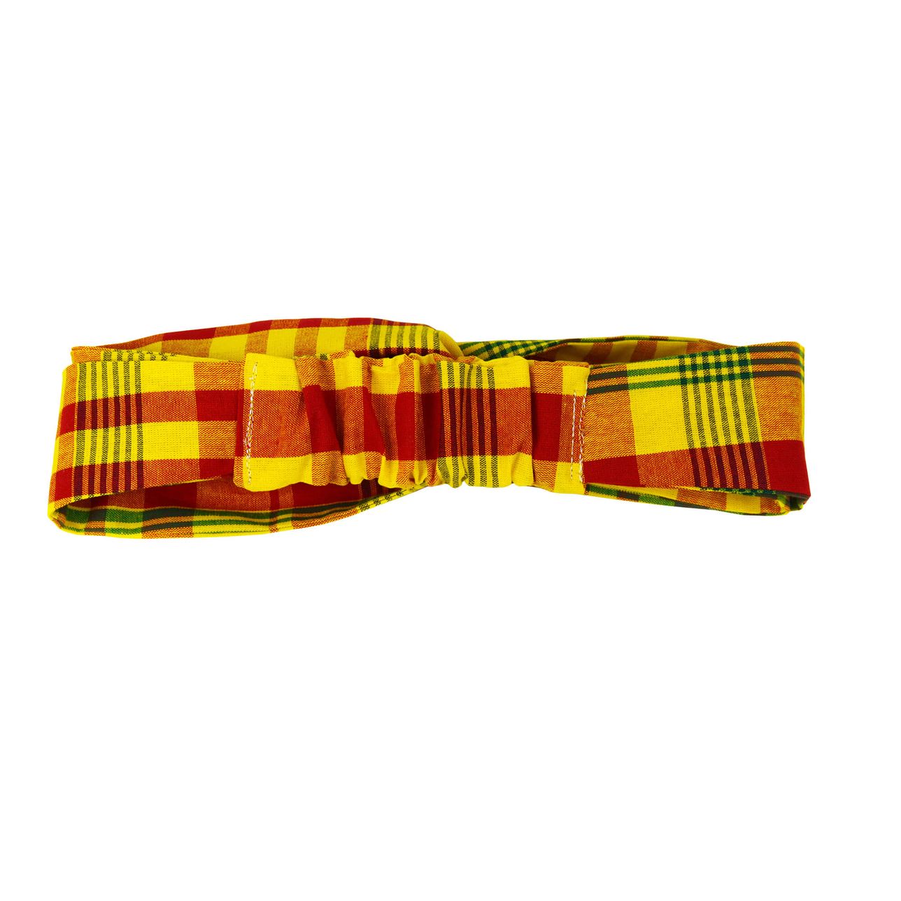 Criss Cross Headwrap - Yellow Plaid Madras